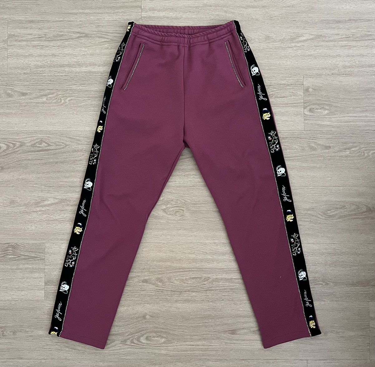 image of Kapital Souvenir Ska Tape Track Pants in Pink, Men's (Size 31)