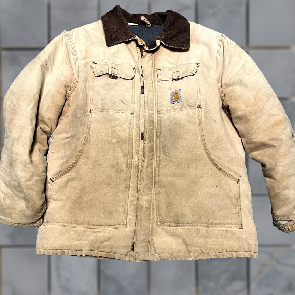 Carhartt VINTAGE Carhartt Coat Mens Large Brown Duck Insulated Work Barn Canvas Corduroy Collar Mens Regular L Coat Size US L / EU 52-54 / 3 - 1 Thumbnail