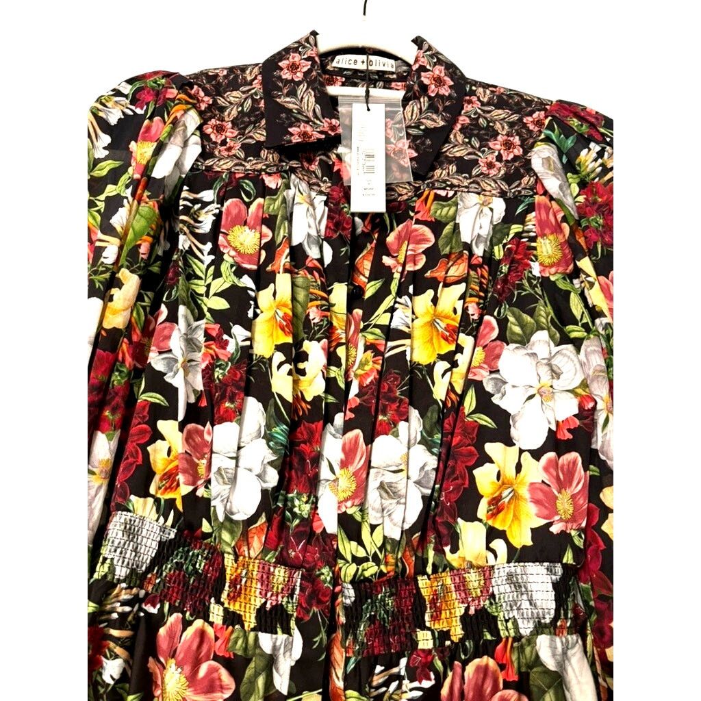 Alice + Olivia ALICE + OLIVIA | Tiffie Puff Sleeve Mini Shirt Dress | US 0 Size XS / US 0-2 / IT 36-38 - 13 Thumbnail