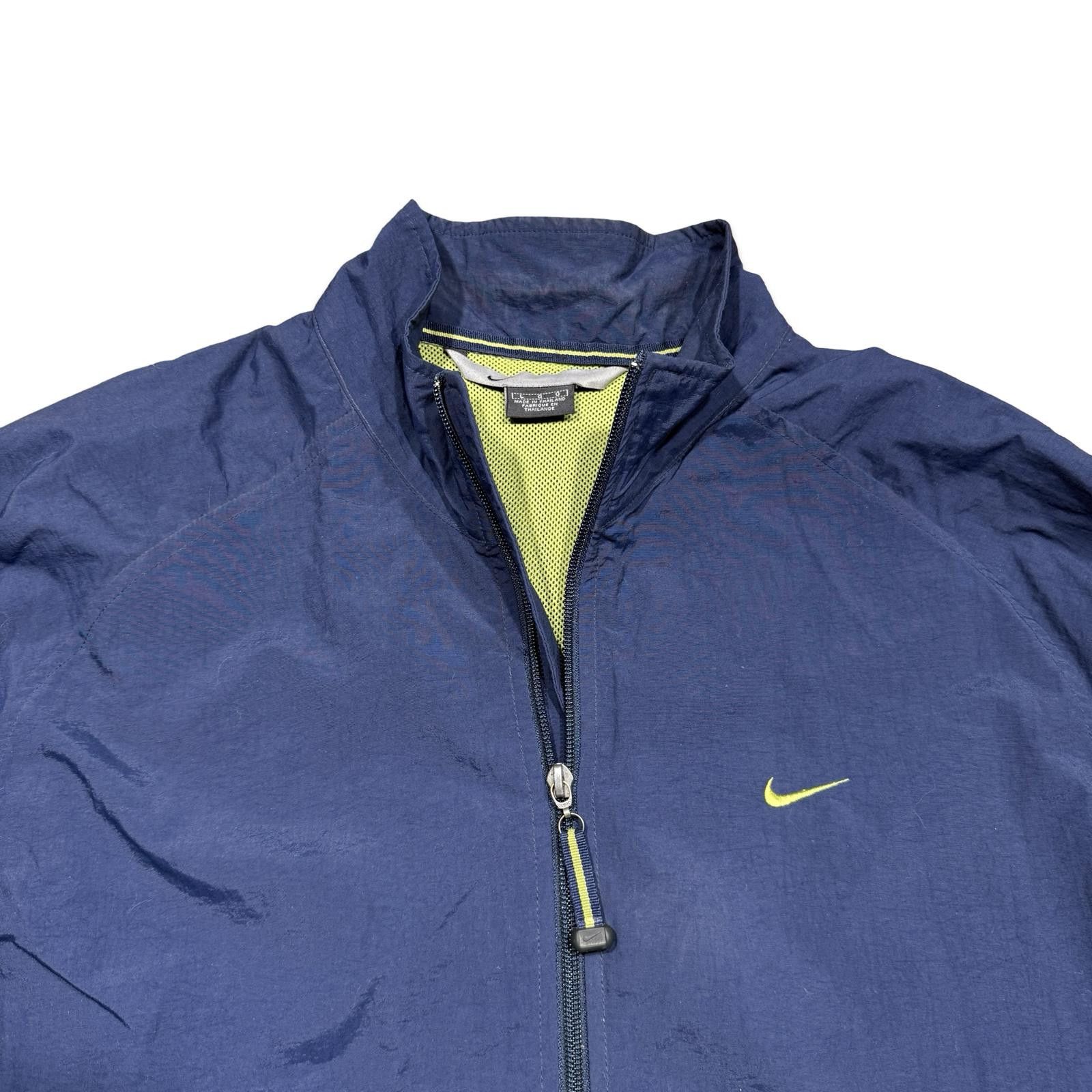 Nike Nike Men's Y2K Navy and Lime Green Windbreaker Jacket Size US L / EU 52-54 / 3 - 6 Thumbnail