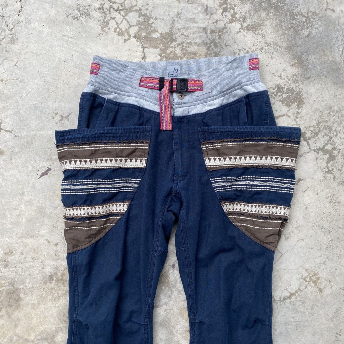 go slow caravan GO SLOW CARAVAN Native Pocket Denim Climbing Pants Size 34" / US 12 / IT 48 - 3 Thumbnail