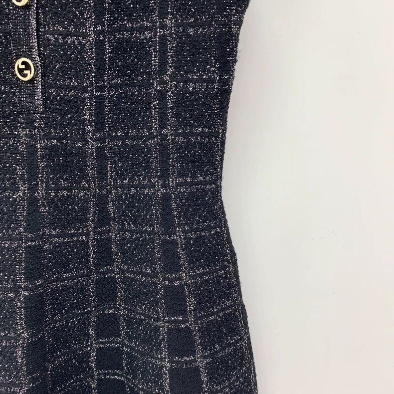 Gucci black sleeveless wool woven dress by Gucci-dmc-2508 Size M / US 6-8 / IT 42-44 - 4 Thumbnail