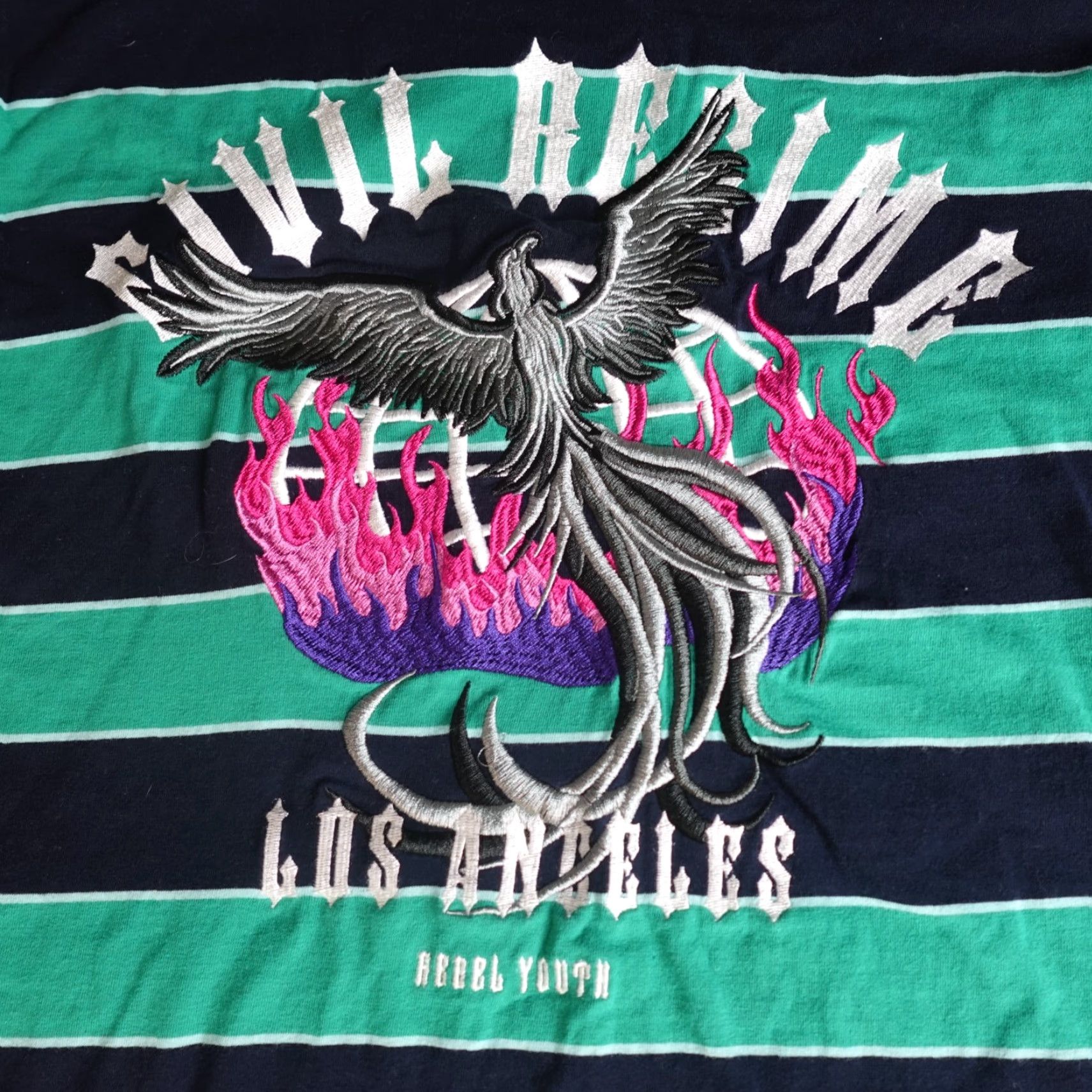 Vintage Civil Regime Mens Shirt XL Blue Striped Embroidered Los Angeles Size US XL / EU 56 / 4 - 6 Thumbnail
