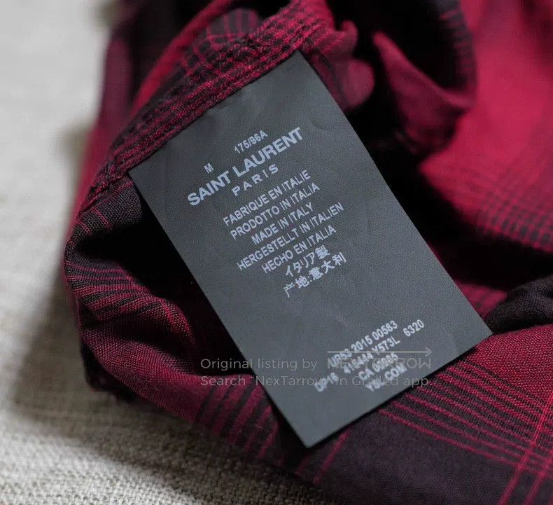 Saint Laurent Paris Saint Laurent Paris Red and Black Plaid Western Style Shir Size US M / EU 48-50 / 2 - 4 Thumbnail
