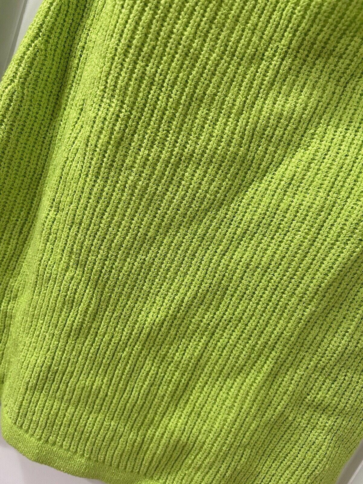 Designer SER.O.YA Cut Out Knit Mini Dress Lime Green Small Resortwear Size S / US 4 / IT 40 - 7 Thumbnail