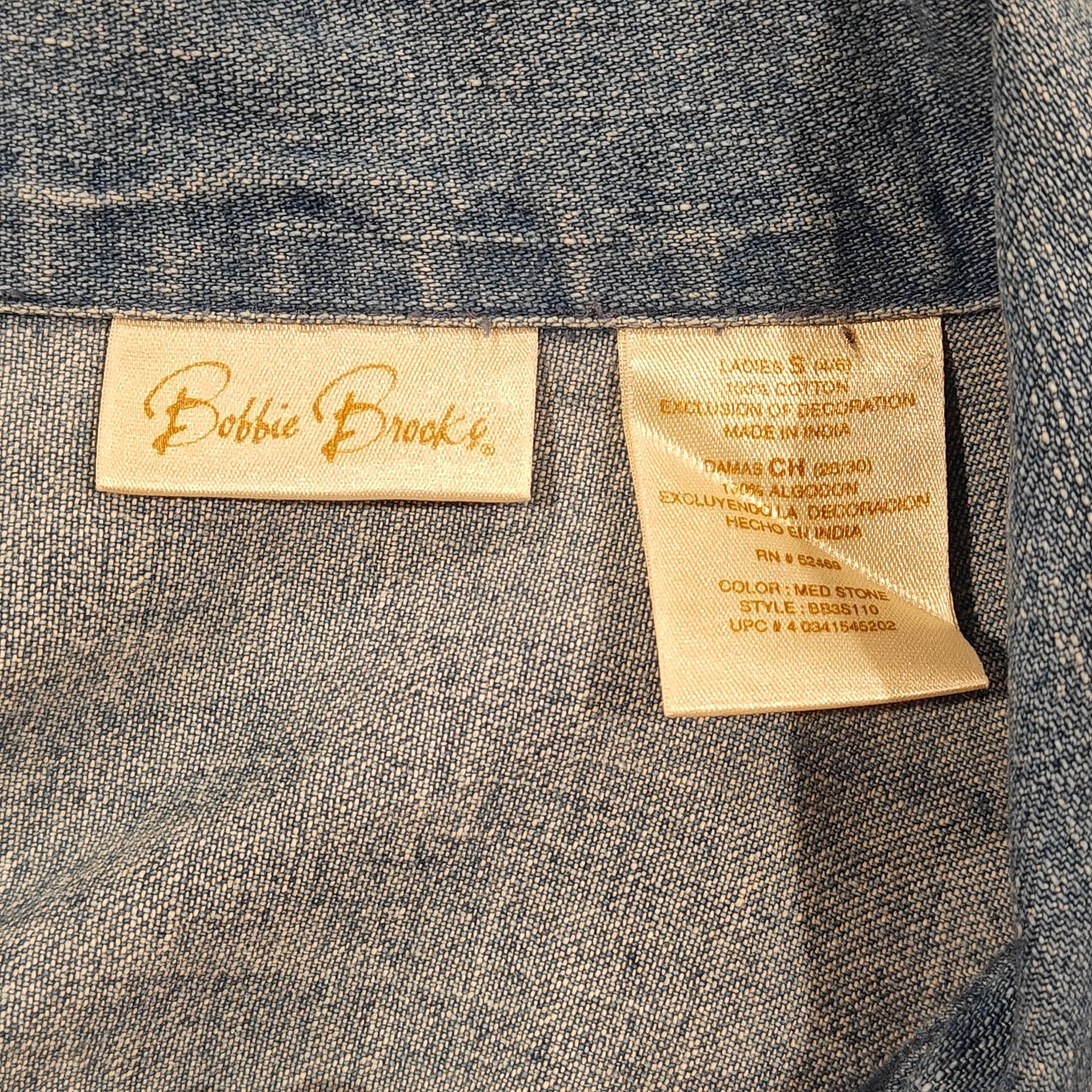 Vintage Vintage Bobbie Brooks Floral Embroidered Jean Jacket Small Size S / US 4 / IT 40 - 2 Thumbnail