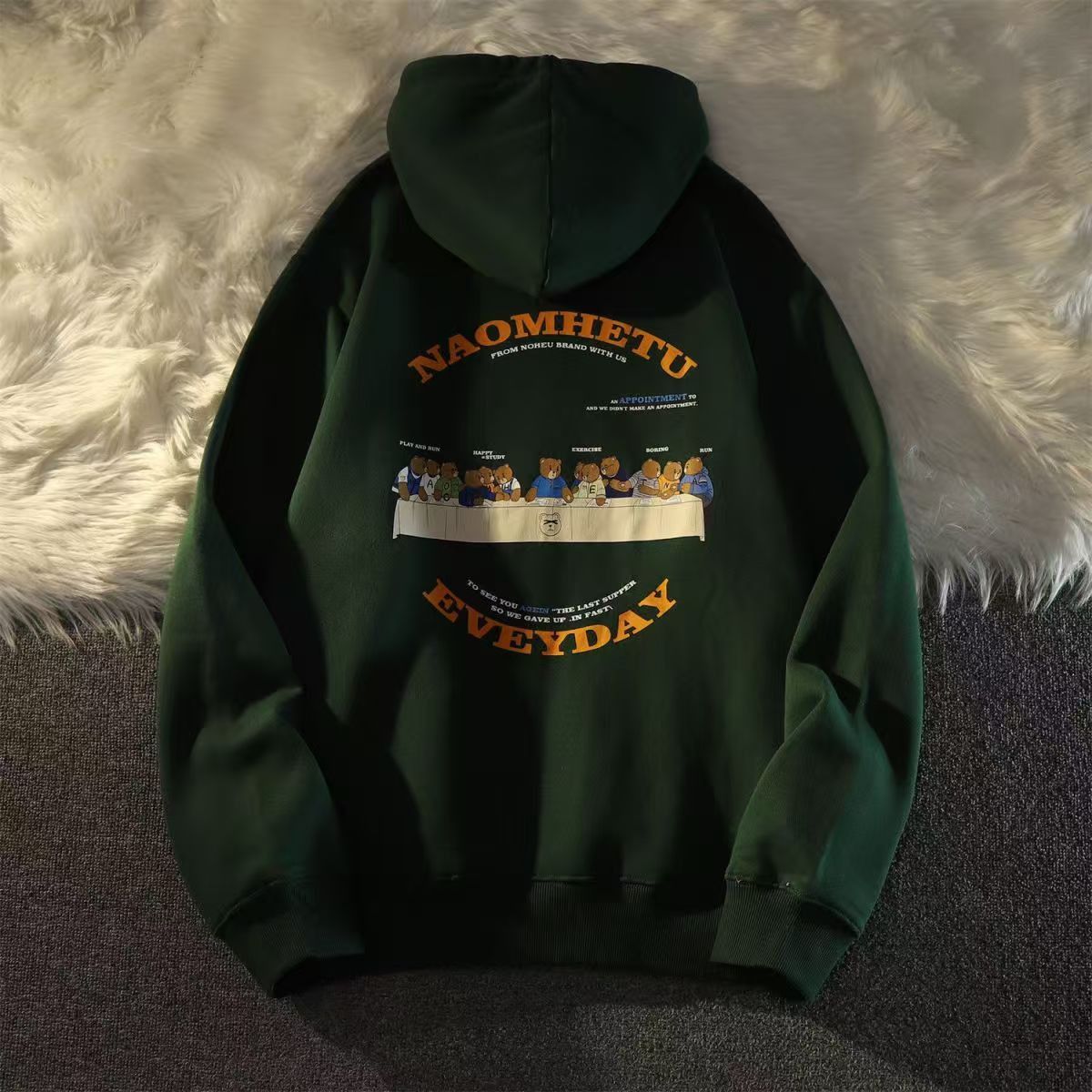 Japanese Brand × Vintage Green Street Wash Vintage Bear Print Hoodie Size US M / EU 48-50 / 2 - 1 Thumbnail