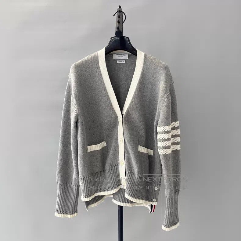 Thom Browne Thom Browne Knit Gray Cardigan Jacket Size US XS / EU 42 / 0 - 1 Thumbnail