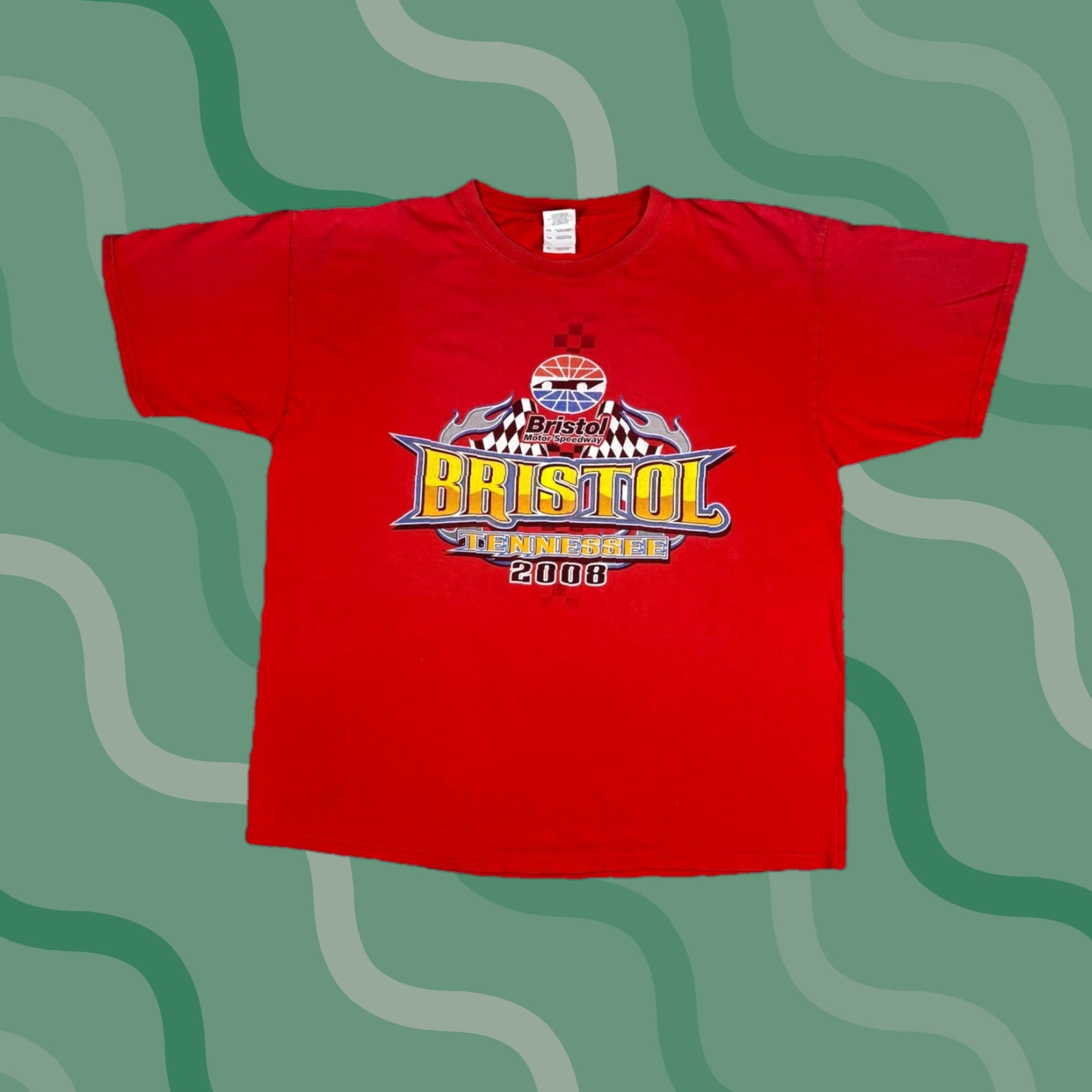 Gildan VINTAGE Bristol Tennessee Racing T Shirt Red Short Sleeve Adult XL Cars Gildan Crew Neck Size US XL / EU 56 / 4 - 1 Thumbnail