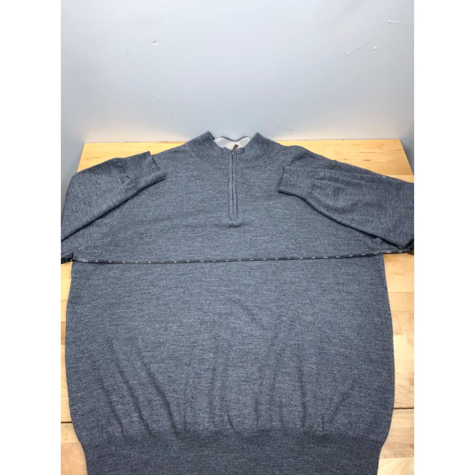 Peter Millar Peter Millar Mens XL 1/4 Zip Sweater Crown Soft Merino Wool Silk Gray Golf #7050 Size US XL / EU 56 / 4 - 6 Thumbnail