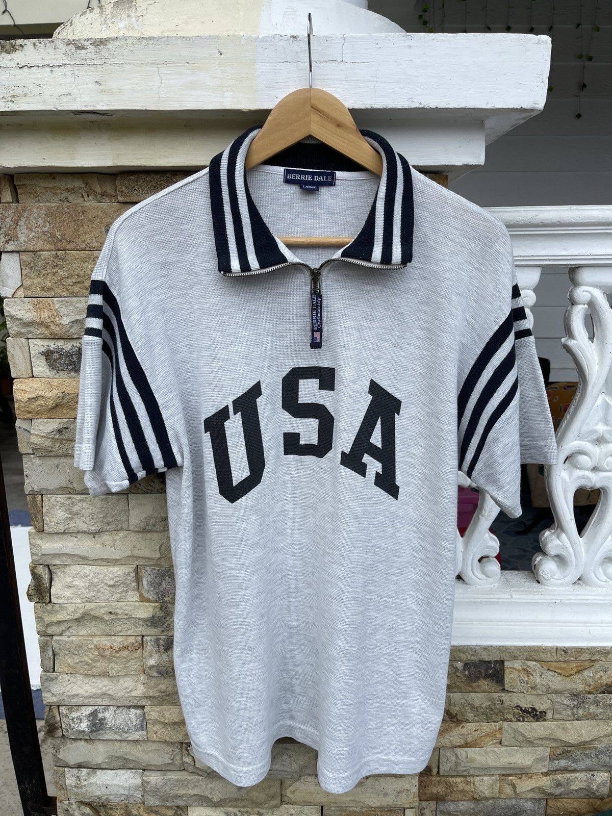 Polo Ralph Lauren Last Drop🔥Rare🔥Vintage USA Half Zipper Polo T-Shirt Size US L / EU 52-54 / 3 - 1 Thumbnail