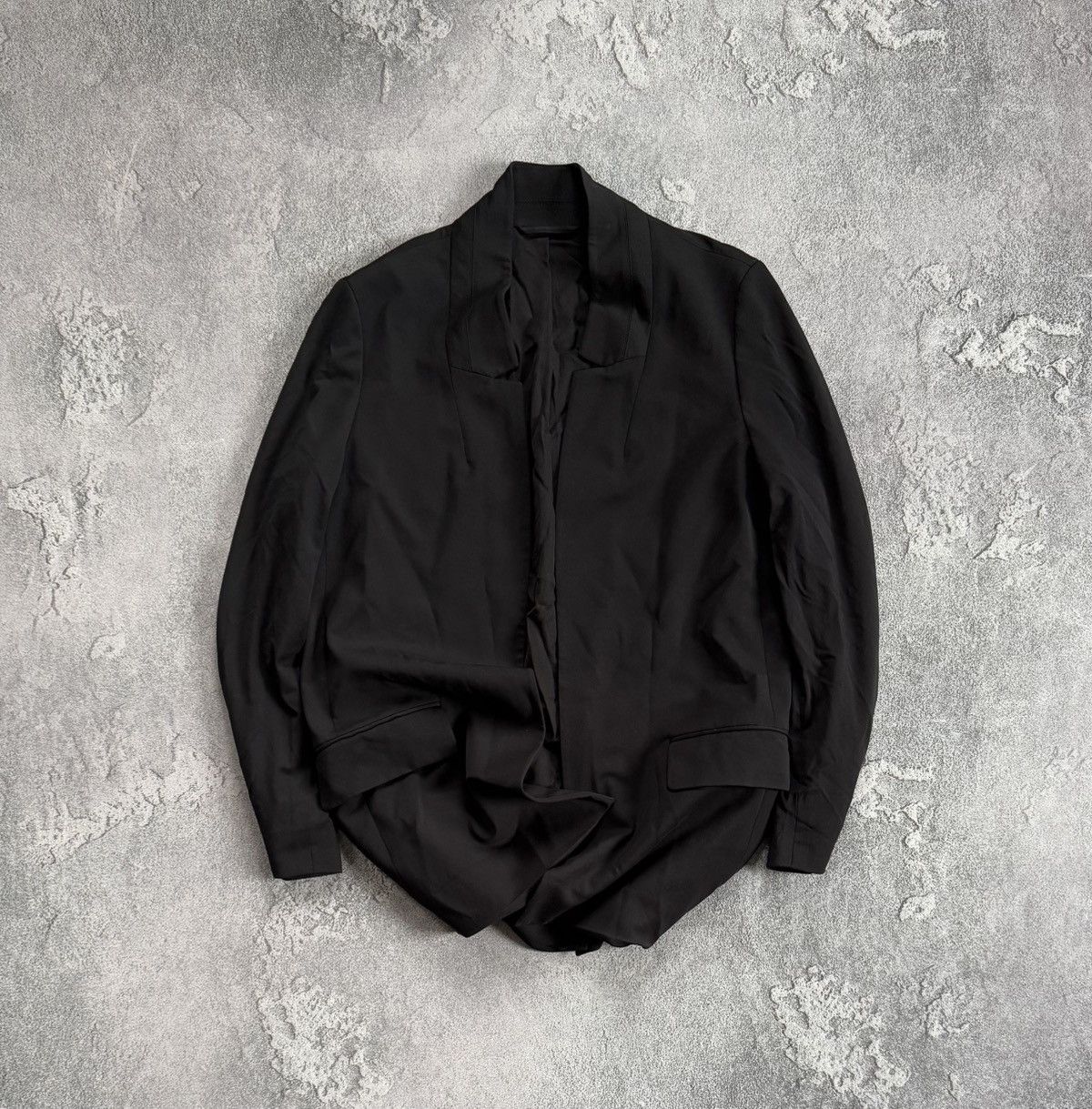Allsaints UK8/US4/EU36 black aida jersey blazer jacket 00s