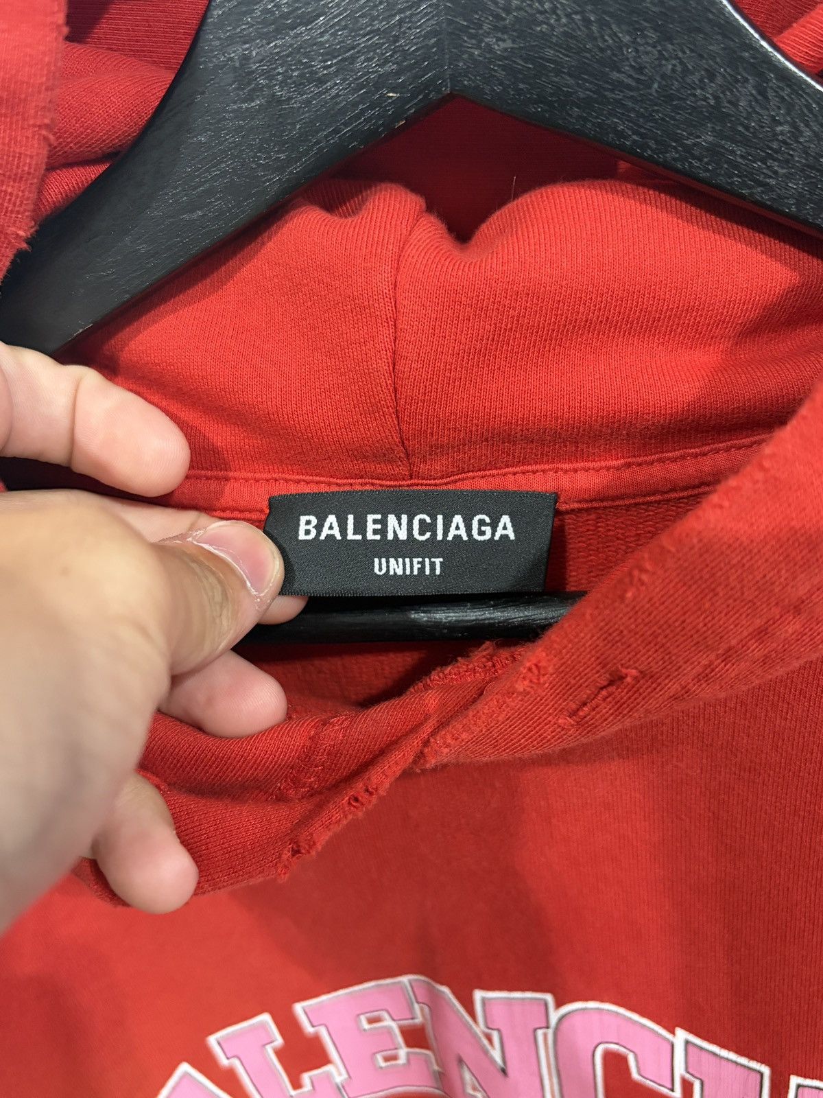 Balenciaga Balenciaga Wide Fit Red Cropped Hoodie Size US XL / EU 56 / 4 - 3 Thumbnail