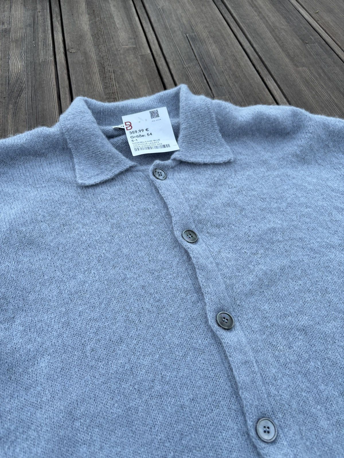 Our Legacy Our Legacy Evening Polo Livid Blue Fuzzy Alpaca | Grailed
