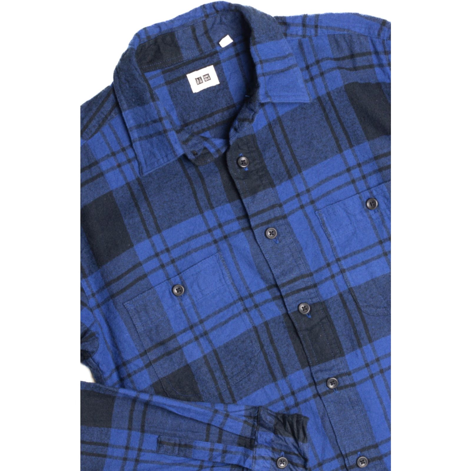 Vintage VINTAGE Dark Blue Flannel Shirt Medium Plaid Button-Up Long Sleeve 5047 Shirt Mens Medium Dark Blue Flannel Shirt Size US M / EU 48-50 / 2 - 2 Thumbnail