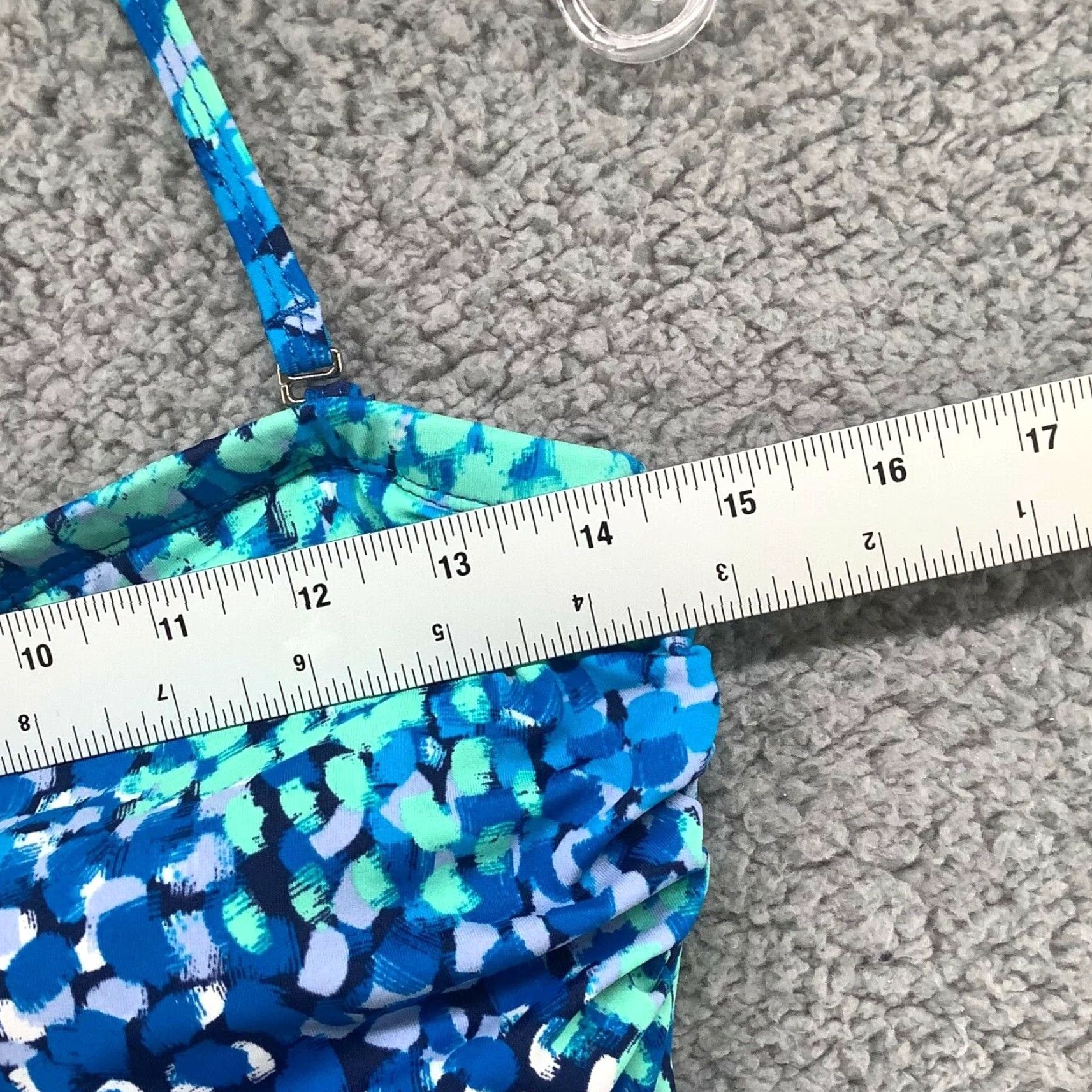 Jantzen Jantzen One Piece Swimsuit Womens XL Blue Tropical Halter Beach Summer Swim Size ONE SIZE - 5 Thumbnail