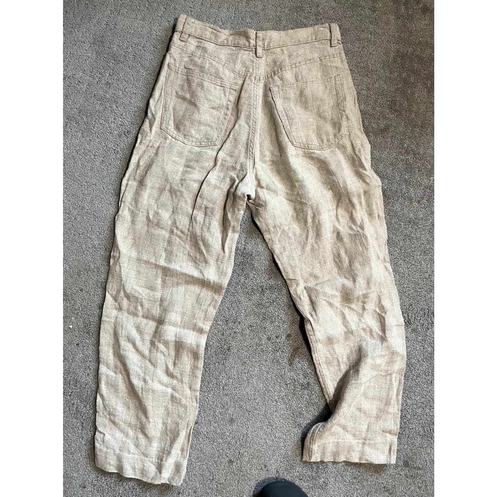 Gap VTG Gap Womens 100% Linen Chino Pants Size 10 Beige Hi Rise Crop Trousers Y2K Size 32" / US 10 / IT 46 - 3 Thumbnail