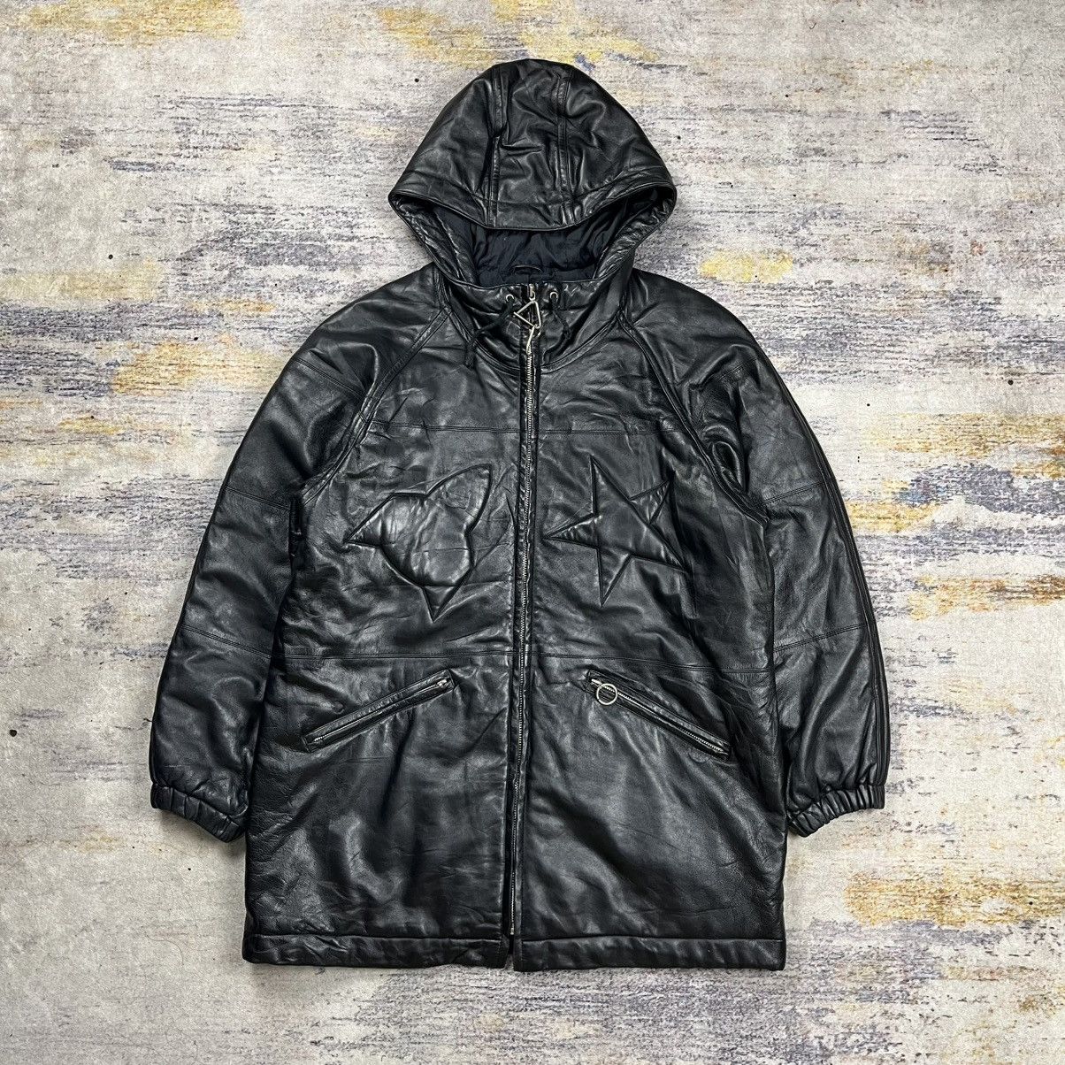 Issey Miyake Archive Vintage 80s Issey miyake star leather jacket