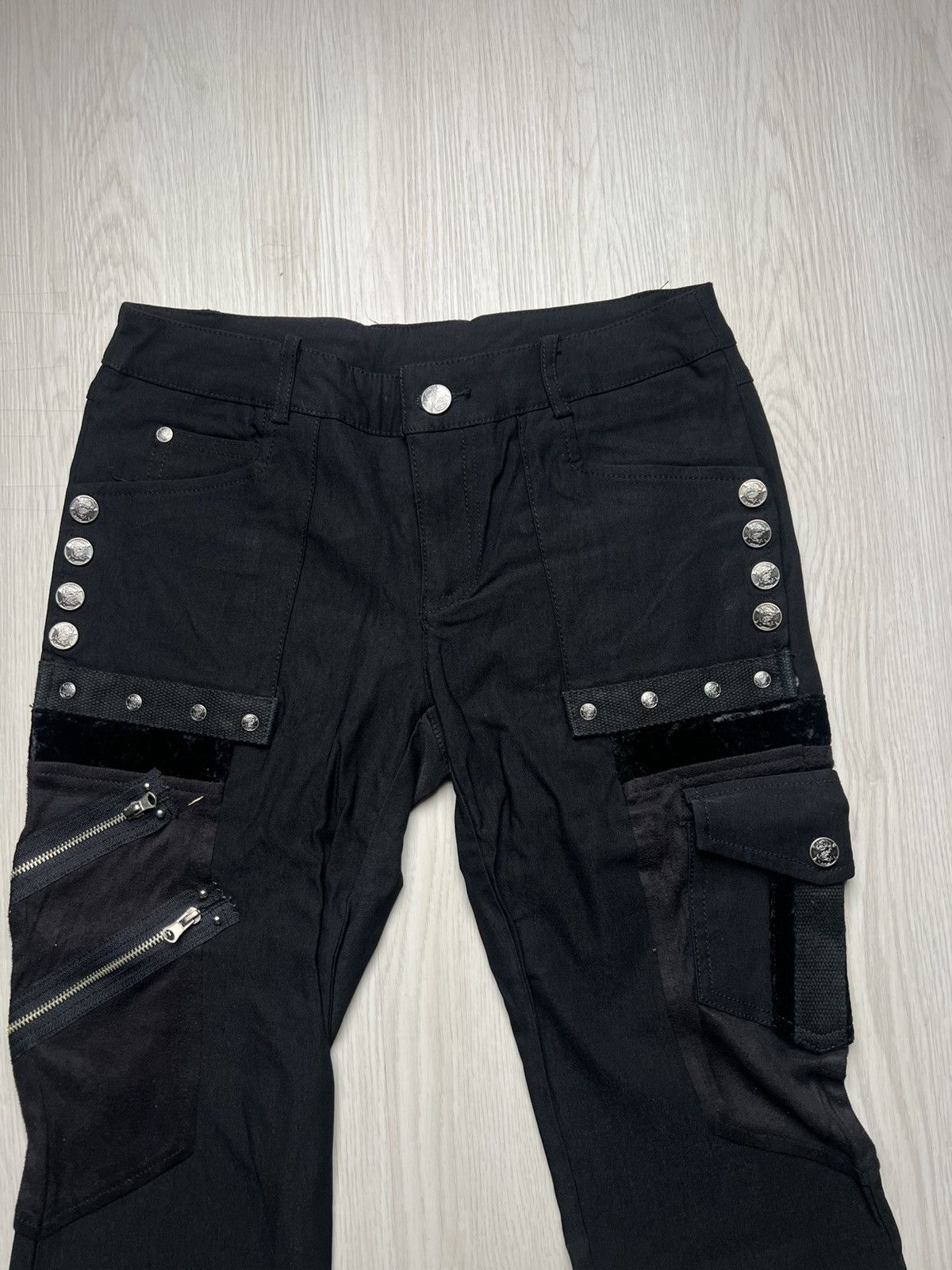 Seditionaries Ozz On Bondage Tribal Embroidered Dragon Flared Pants Size US 28 / EU 44 - 4 Thumbnail