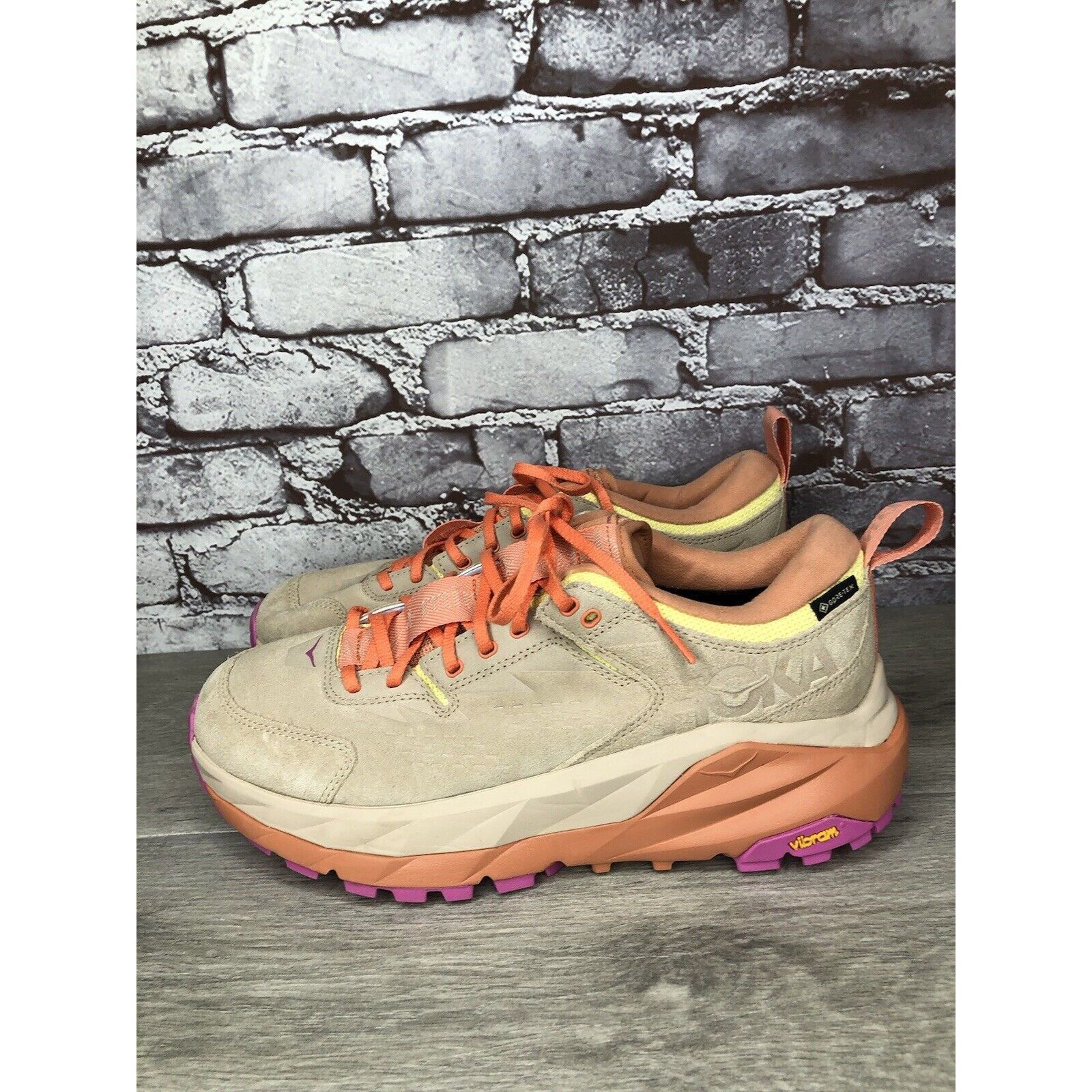 Hoka Kaha Low GTX Mental Health Hiking Sand Sun Baked Orange
