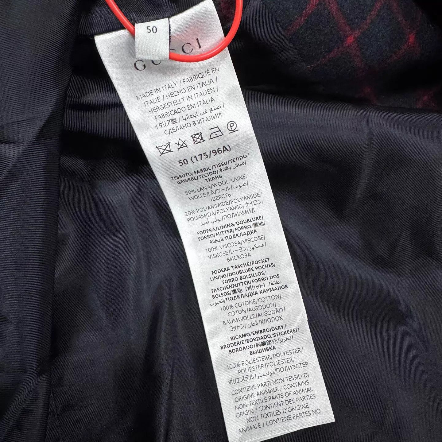 Gucci Gucci black red check embroidered logo oversized blazer Size US M / EU 48-50 / 2 - 7 Thumbnail