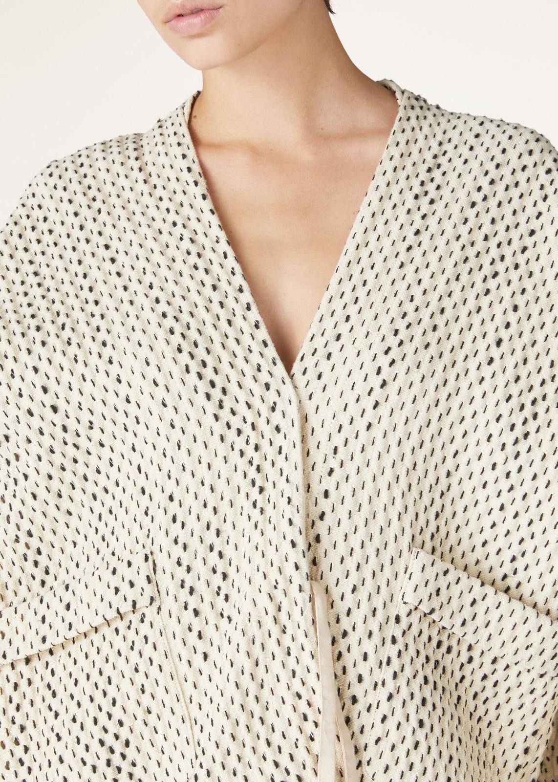 Loro Piana o1srvl11e0725 FAN6863 Collarless Jacket in Cream/Black Size M / US 6-8 / IT 42-44 - 7 Thumbnail