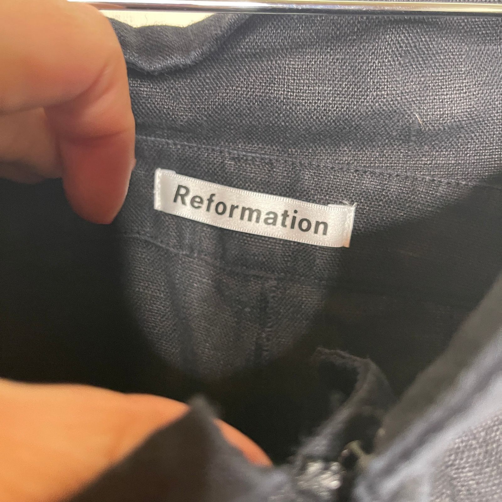 Reformation Reformation Jackie Black Linen High Waist Wide Leg Pants 2 Size 26" / US 2 / IT 38 - 2 Thumbnail