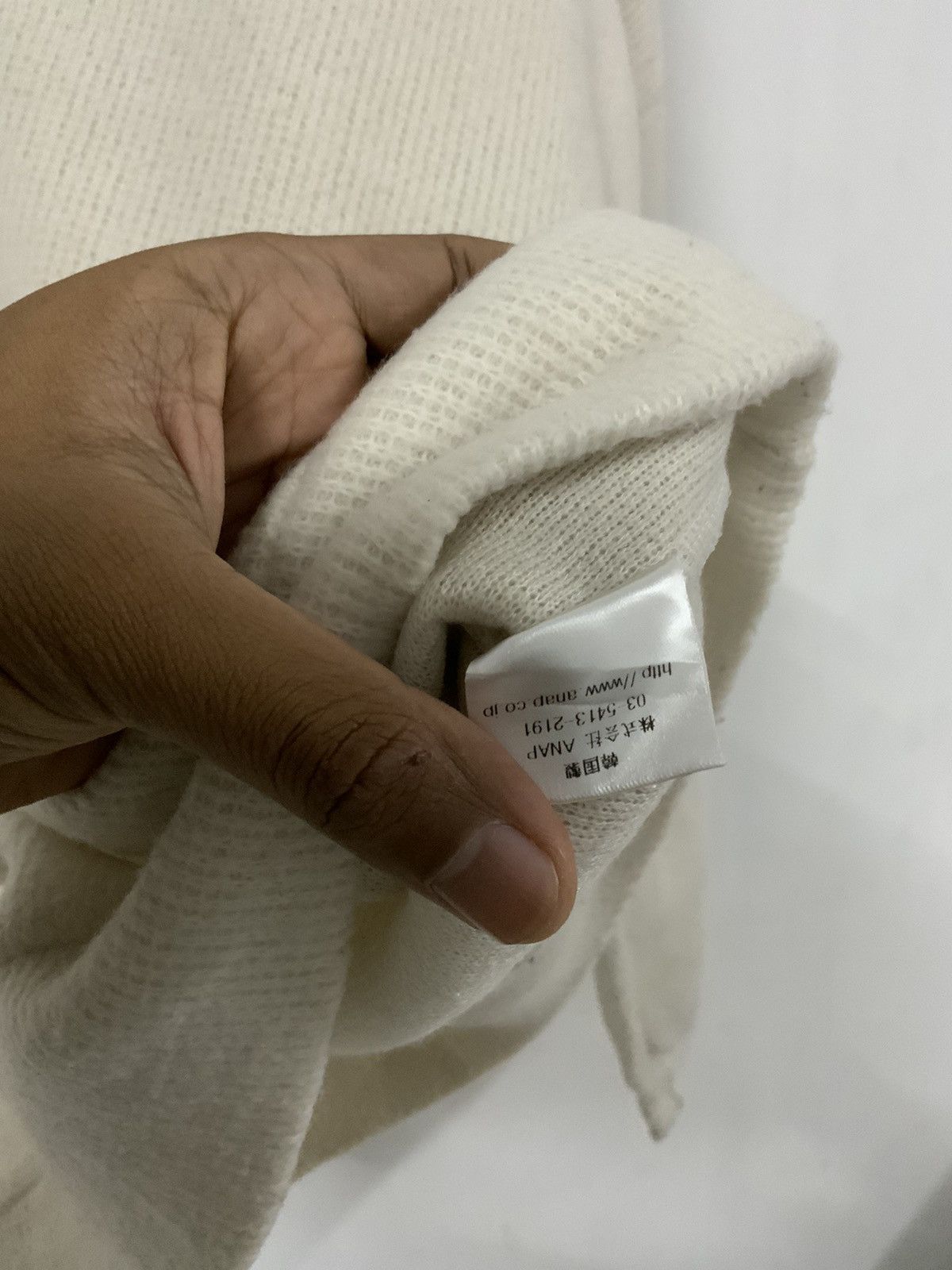Japanese Brand ANAP White V collar Knit Sweater Size US M / EU 48-50 / 2 - 9 Thumbnail