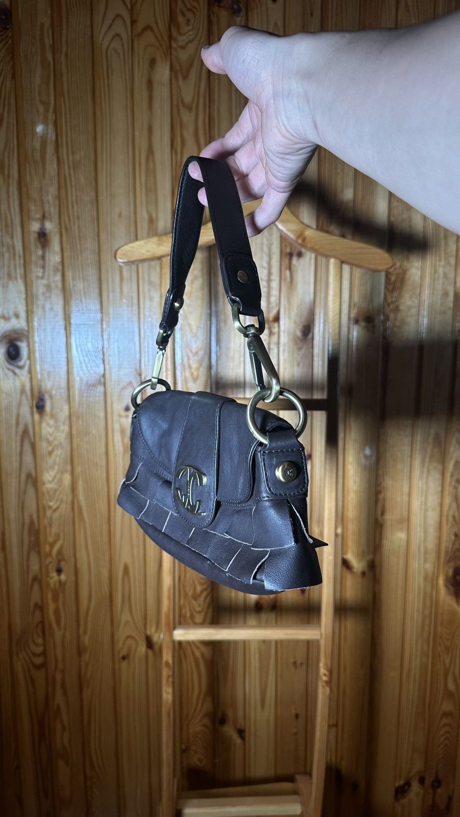 Just Cavalli × Vintage Vintage Just Cavalli Y2K brown l Laether Purse Shoulder Bag❤️ Size ONE SIZE - 17 Thumbnail
