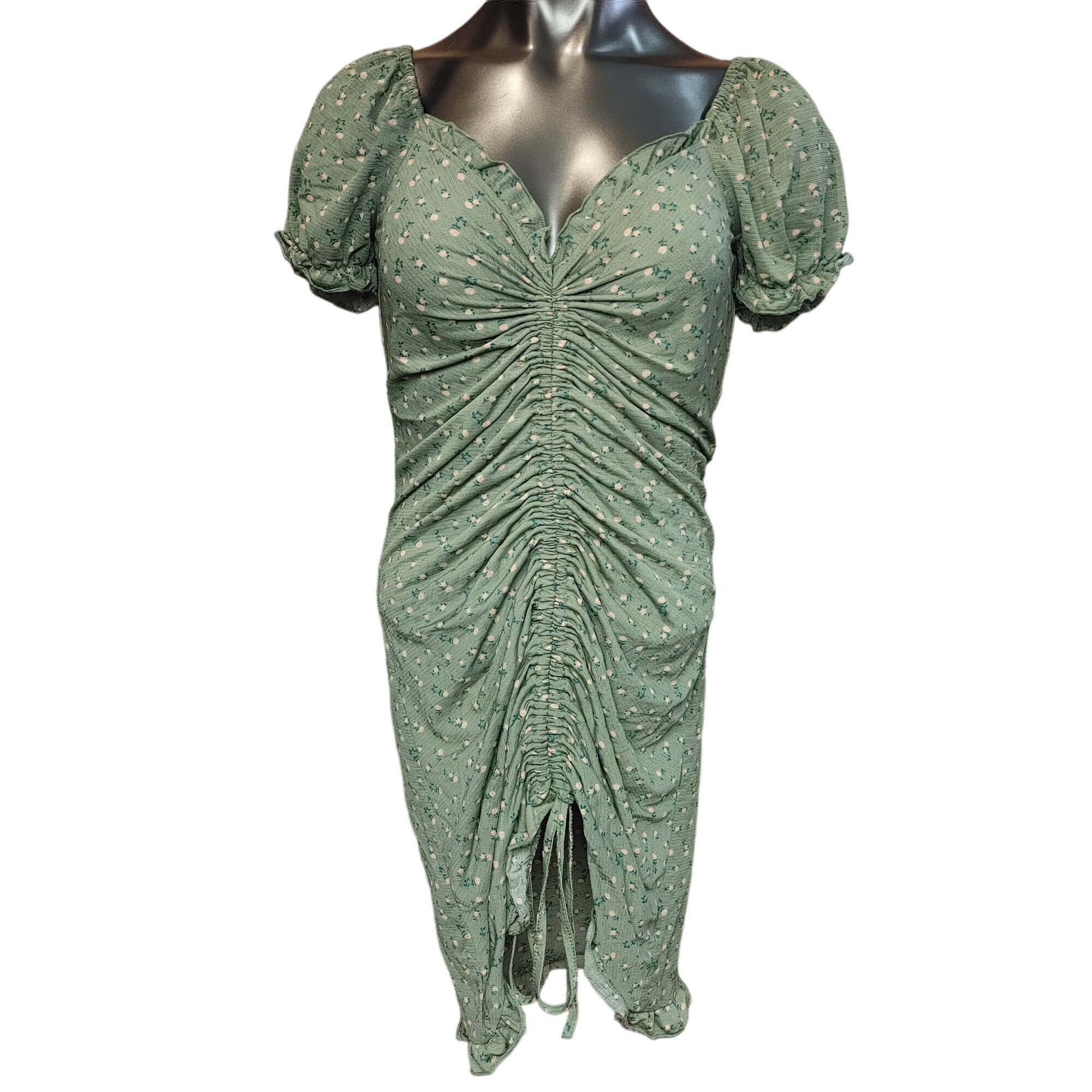 Other Liberty Love Women's Green Floral Rouched Cottage Core Summe Size L / US 10 / IT 46 - 1 Thumbnail