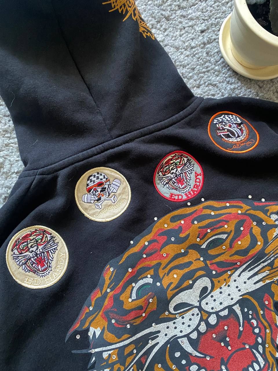 Christian Audigier × Ed Hardy × Vintage ❄️ VINTAGE ED HARDY Y2k ZIP UP HOODIE 🔥 Size US S / EU 44-46 / 1 - 6 Thumbnail
