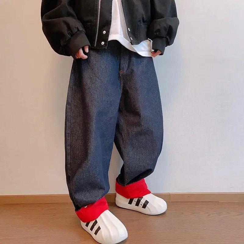 Japanese Brand × Jean Avant garde colorblock loose baggy jeans pants Size US 31 - 4 Thumbnail