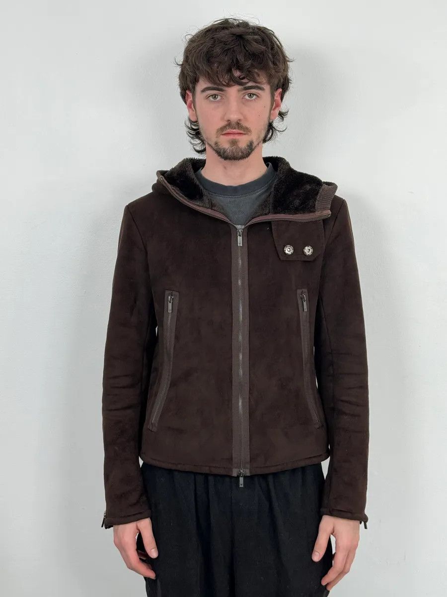 Emporio Armani FW2008 Emporio Armani Faux Shearling Brown Hooded Jacket Size US S / EU 44-46 / 1 - 2 Thumbnail