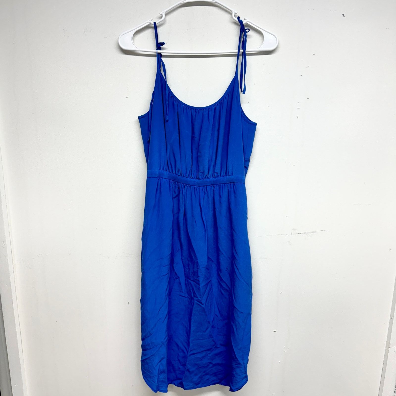 Madewell Madewell Blue Silk Spaghetti Strap Ruffled Sundress, Size 6 Size M / US 6-8 / IT 42-44 - 2 Thumbnail