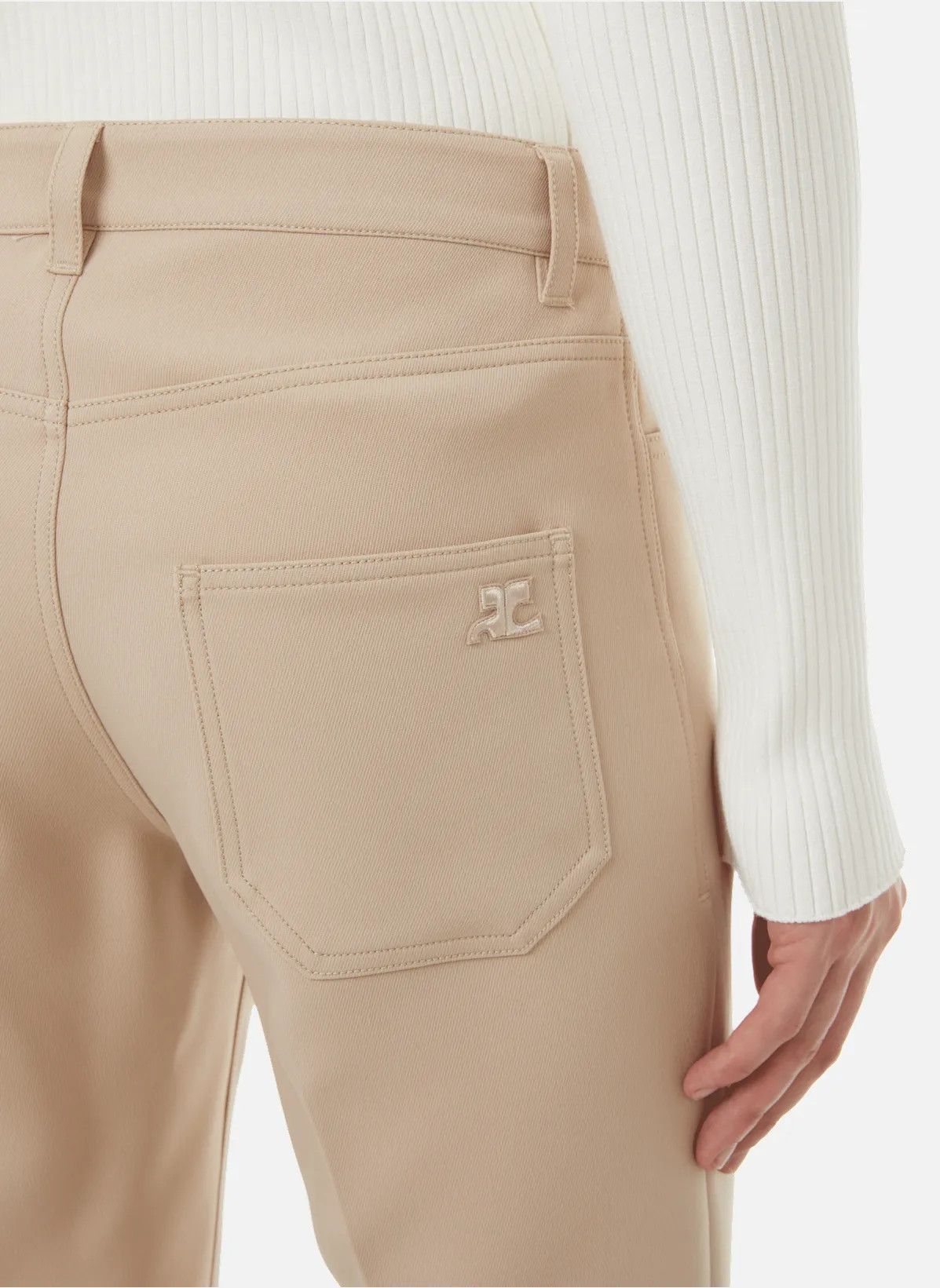 Courreges o1mle1024 Bootcut Twill Retro Pant in Beige Size US 31 - 5 Thumbnail