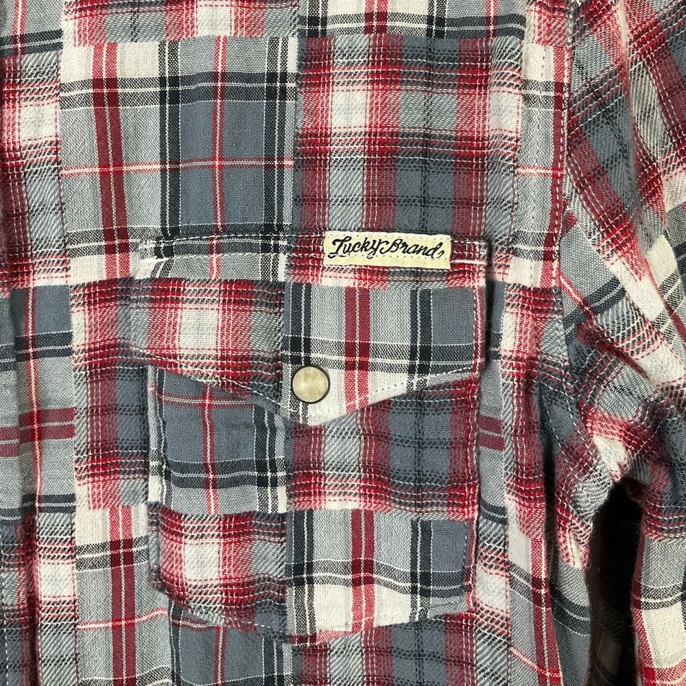 Lucky Brand Lucky Brand Red/Grey Plaid Pearl Western Cowboy Shirt Size US S / EU 44-46 / 1 - 8 Thumbnail