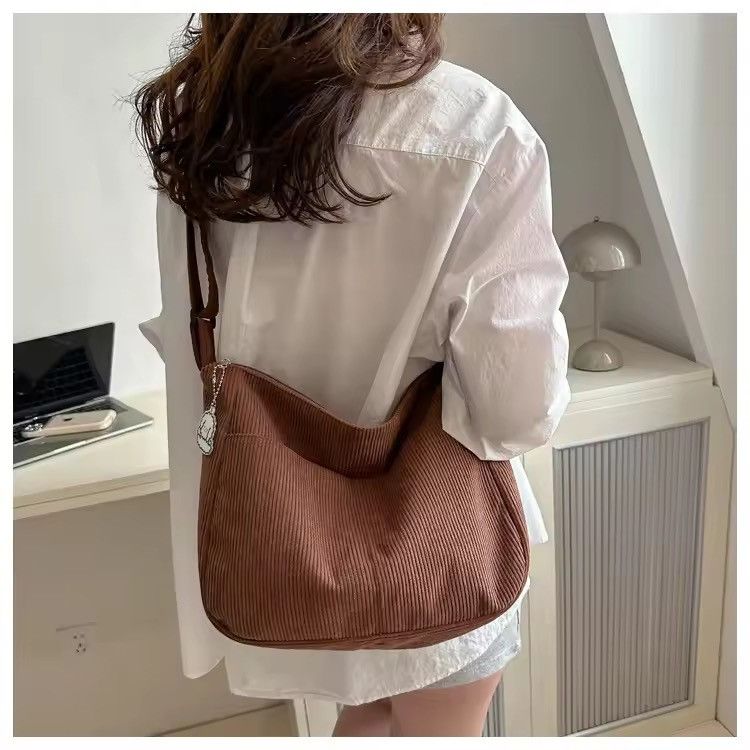 Japanese Brand Corduroy Crossbody Bag y2k japanese style faded distressed Size ONE SIZE - 2 Thumbnail