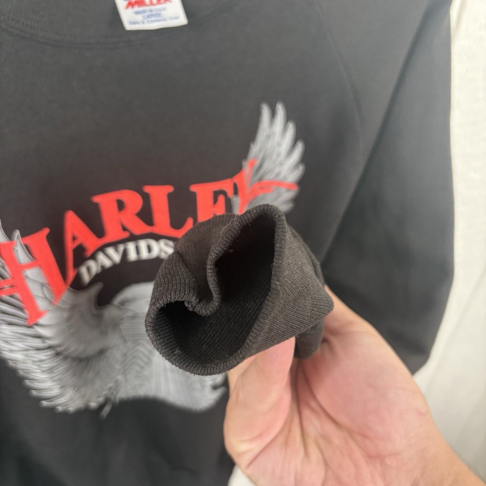 Harley Davidson 80’s Harley Davidson 3D Emblem Silver Eagle Black Crewneck L Size US L / EU 52-54 / 3 - 6 Thumbnail