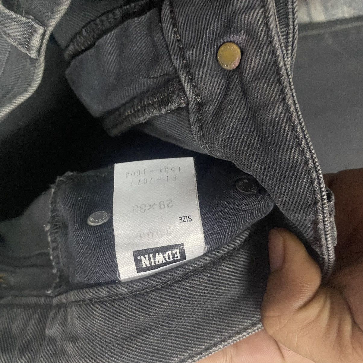 Vintage Vintage Japan Edwin503Flex 13oz Faded Black Denim Jeans Size US 29 - 7 Thumbnail