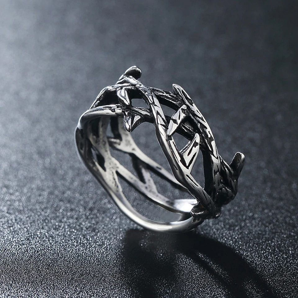 Jewelry × Vintage Retro Peace Olive Branch Stainless Steel Ring (Size 10) Size ONE SIZE - 3 Thumbnail