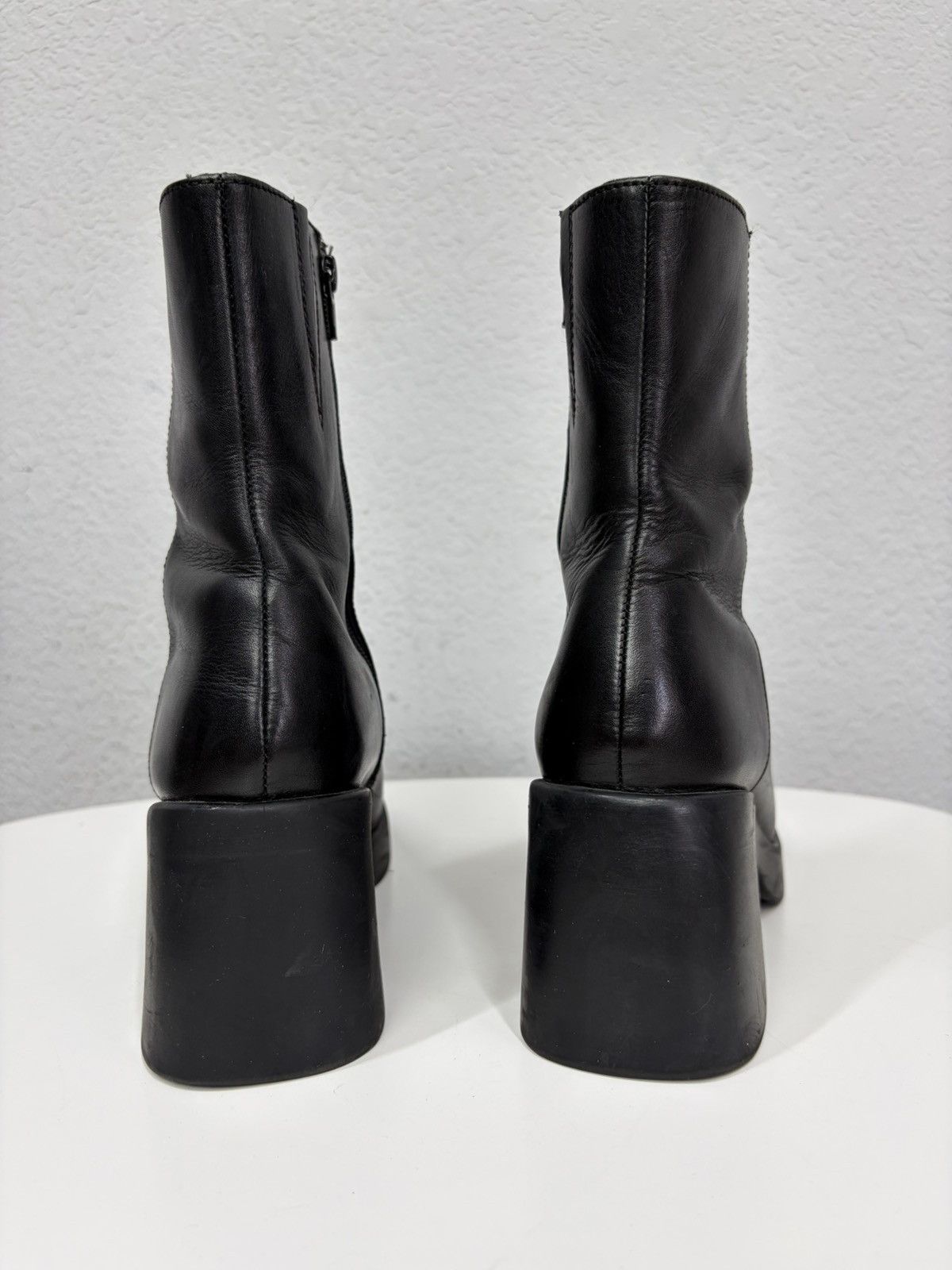 Hedi Slimane Vintage Italian AS 98 Rick Owens Style Leather Biker Boots Size US 8.5 / EU 41-42 - 13 Thumbnail