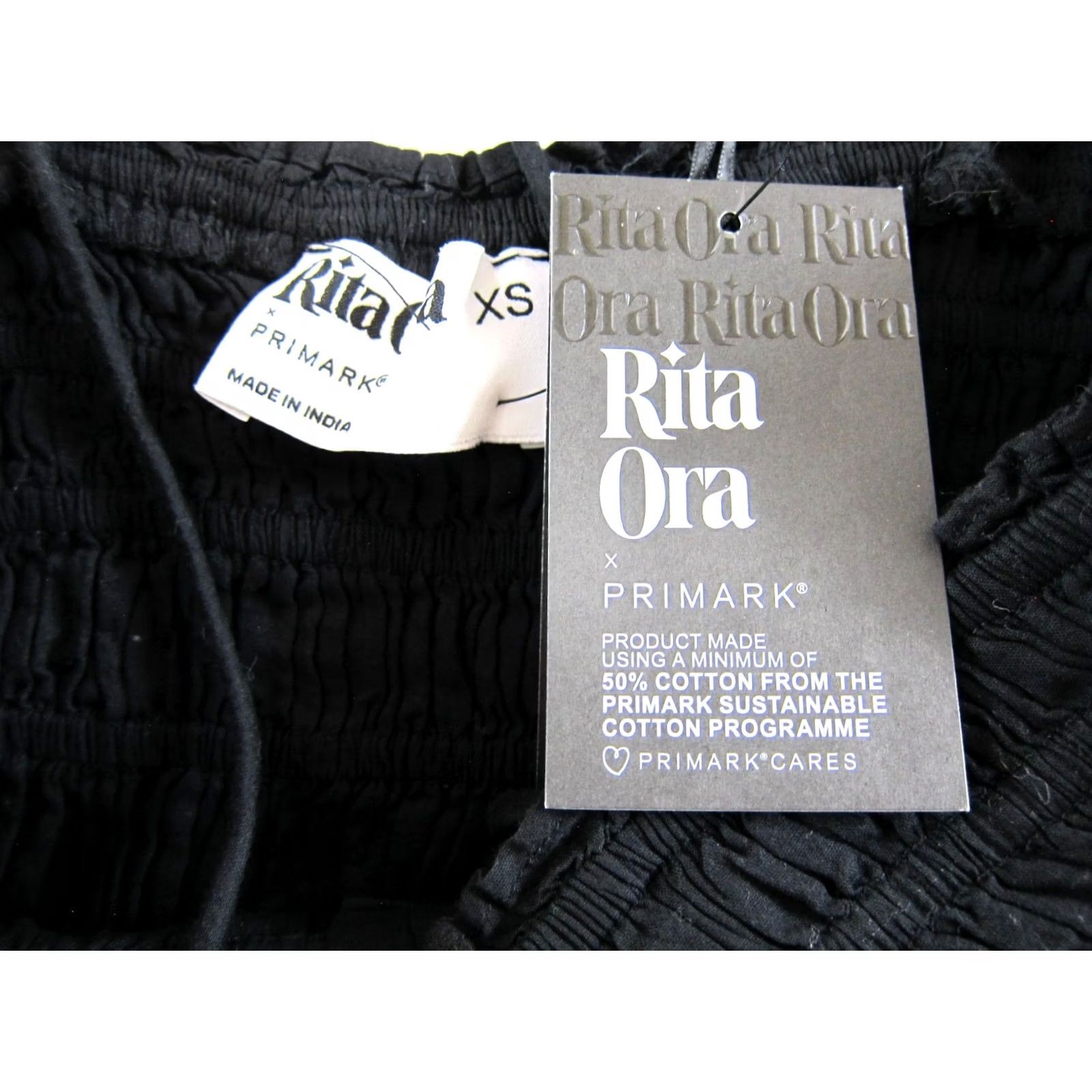 Vintage Rita Ora Primark Sun Dress XS Black NWT Button Down Stretch Spaghetti Strap Size XS / US 0-2 / IT 36-38 - 3 Thumbnail
