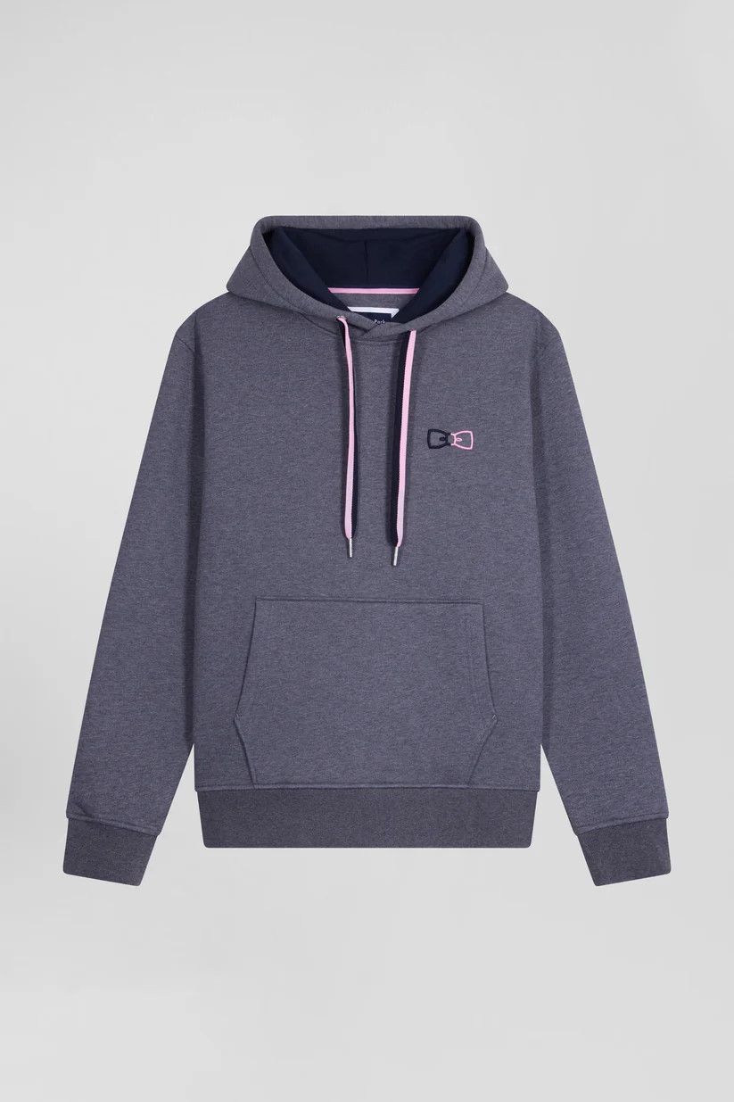 Eden Park o1s22i1n1024 Embroidered Logo Hooded Sweatshirt in Grey Size US L / EU 52-54 / 3 - 1 Thumbnail
