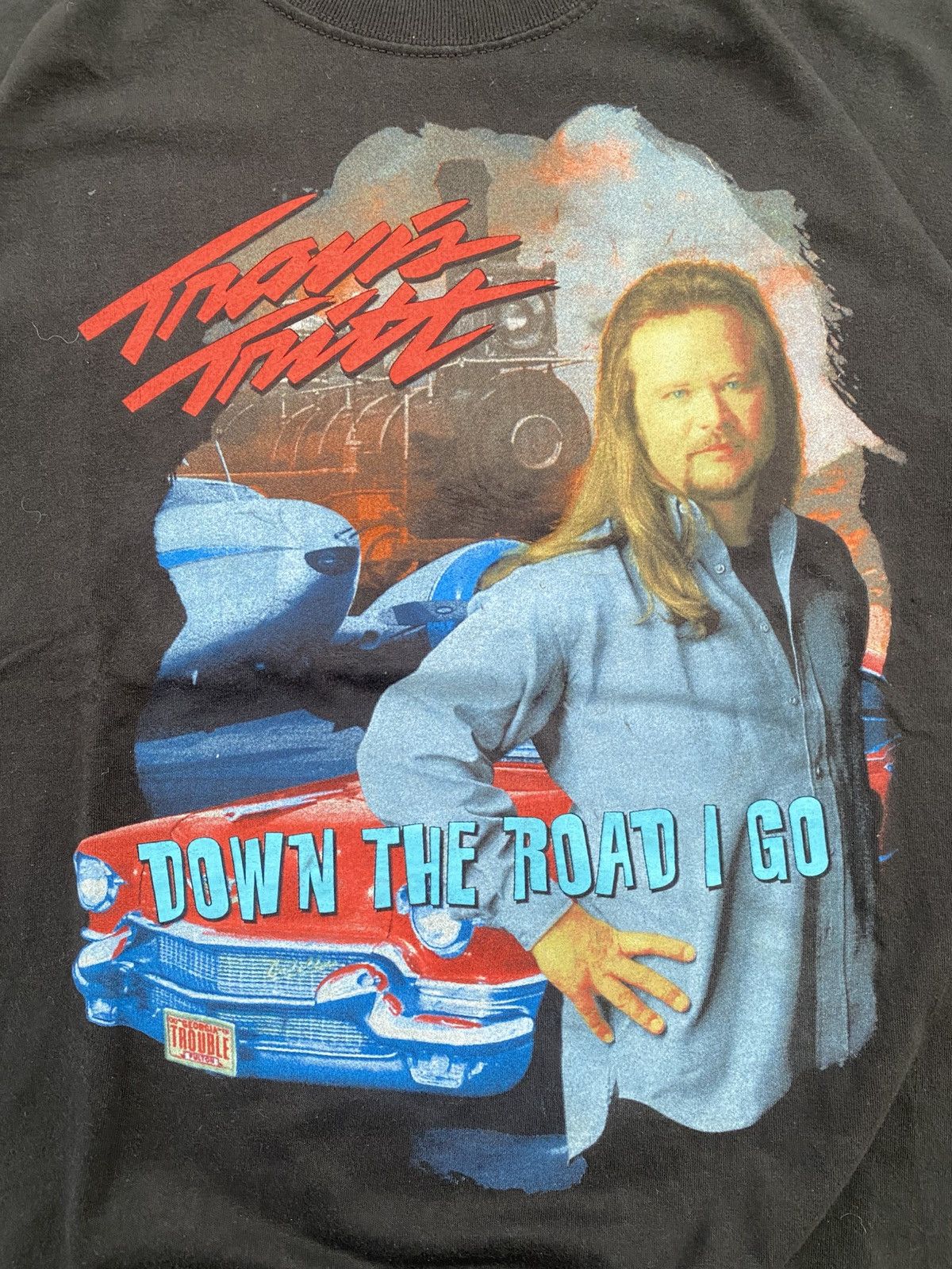 Other VTG TSHIRT Y2K TRAVIS TRITT “down the road i go” Size US L / EU 52-54 / 3 - 2 Thumbnail