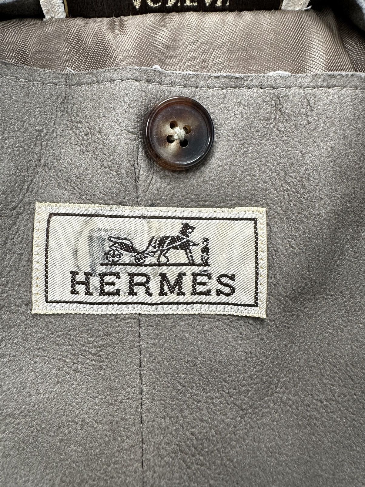 Hermes Hermes Lambskin Leather Classic Pockets Blazer Size 46S - 15 Thumbnail
