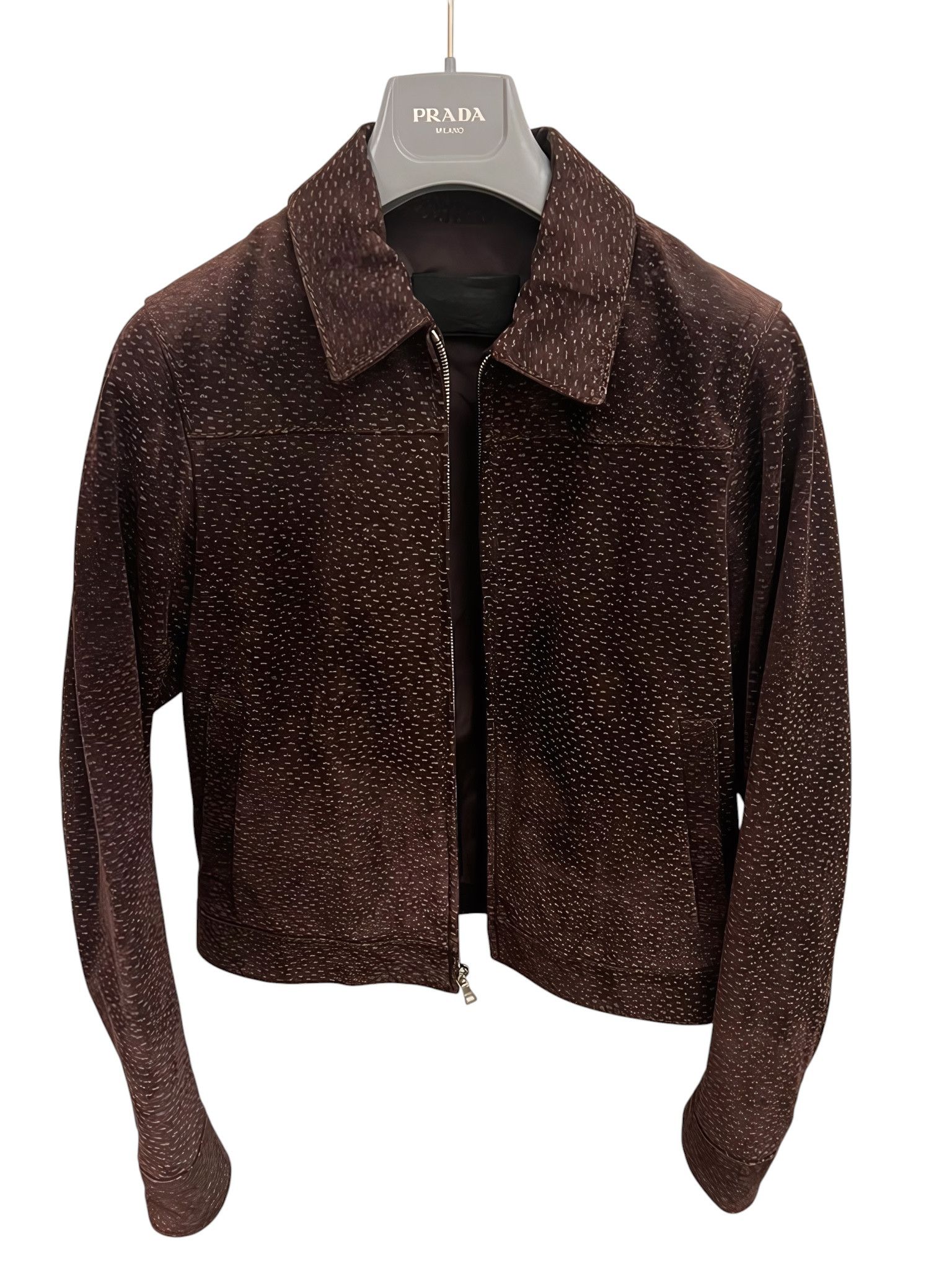 Prada LAMBSKIN SUEDE LEATHER JACKET Size S / US 4 / IT 40 - 1 Thumbnail