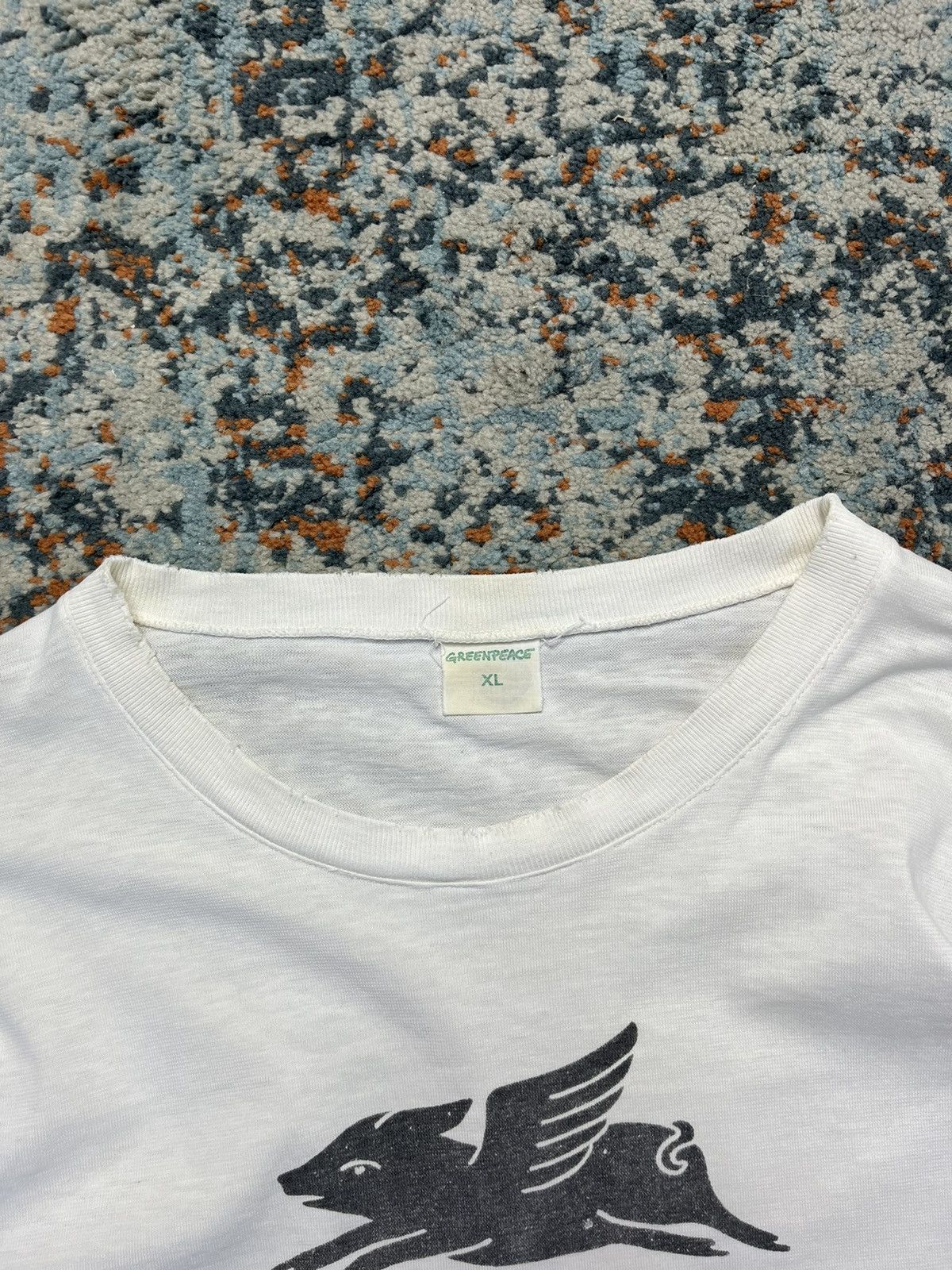 Vintage Rare Vintage 80s Greenpeace anti nuclear power graphic tee Size US XL / EU 56 / 4 - 6 Thumbnail