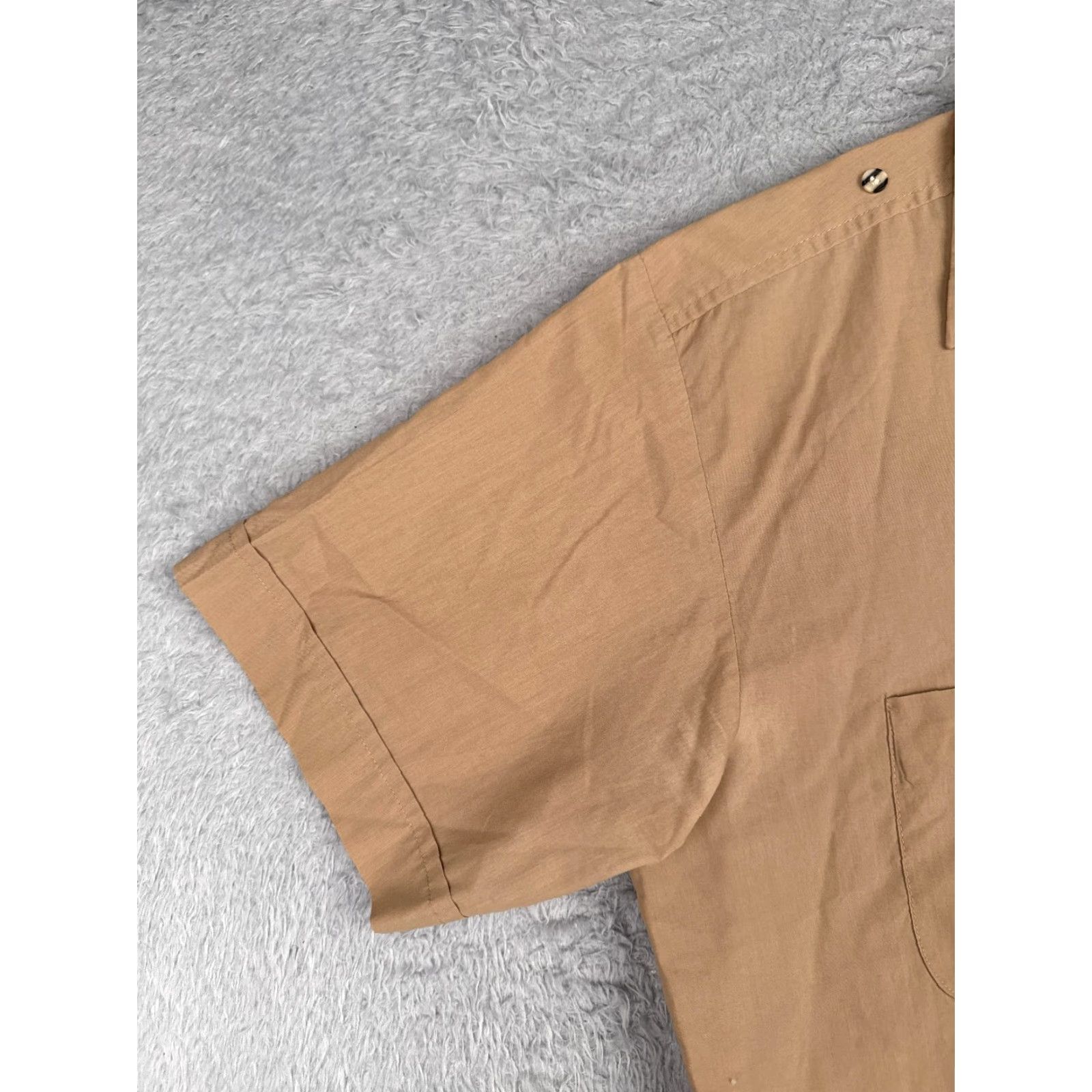 Blair Blair Shirt Men Large Brown 4 Pocket Button-Up Cotton Blend Casual Beach Hawaiian Vacation Size US L / EU 52-54 / 3 - 3 Thumbnail
