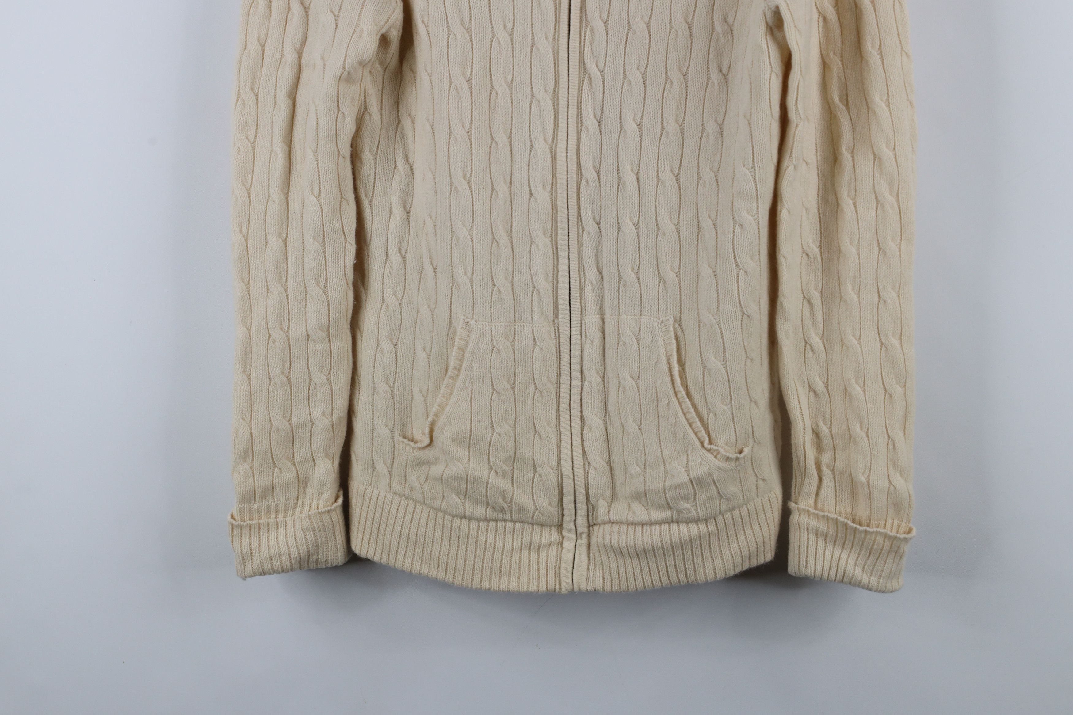 Vintage Vintage Y2K Saks Fifth Avenue Cable Knit Zip Sweater Size L / US 10 / IT 46 - 3 Thumbnail