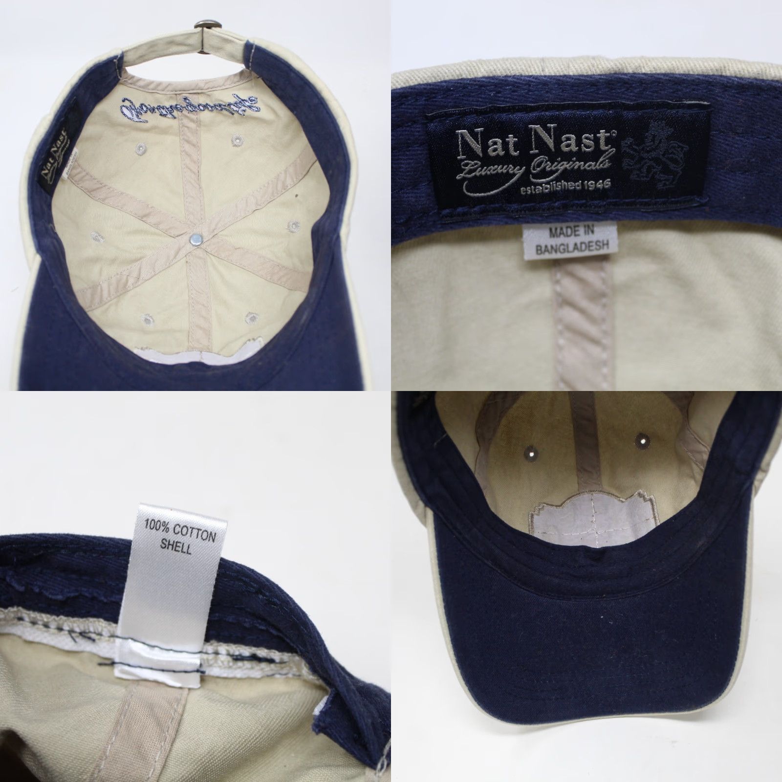 Nat Nast Nat Nast Hat Beige Adjustable 100% Cotton Shell Baseball Cap Men One Size Tan Cotton Baseball Cap Size ONE SIZE - 8 Thumbnail